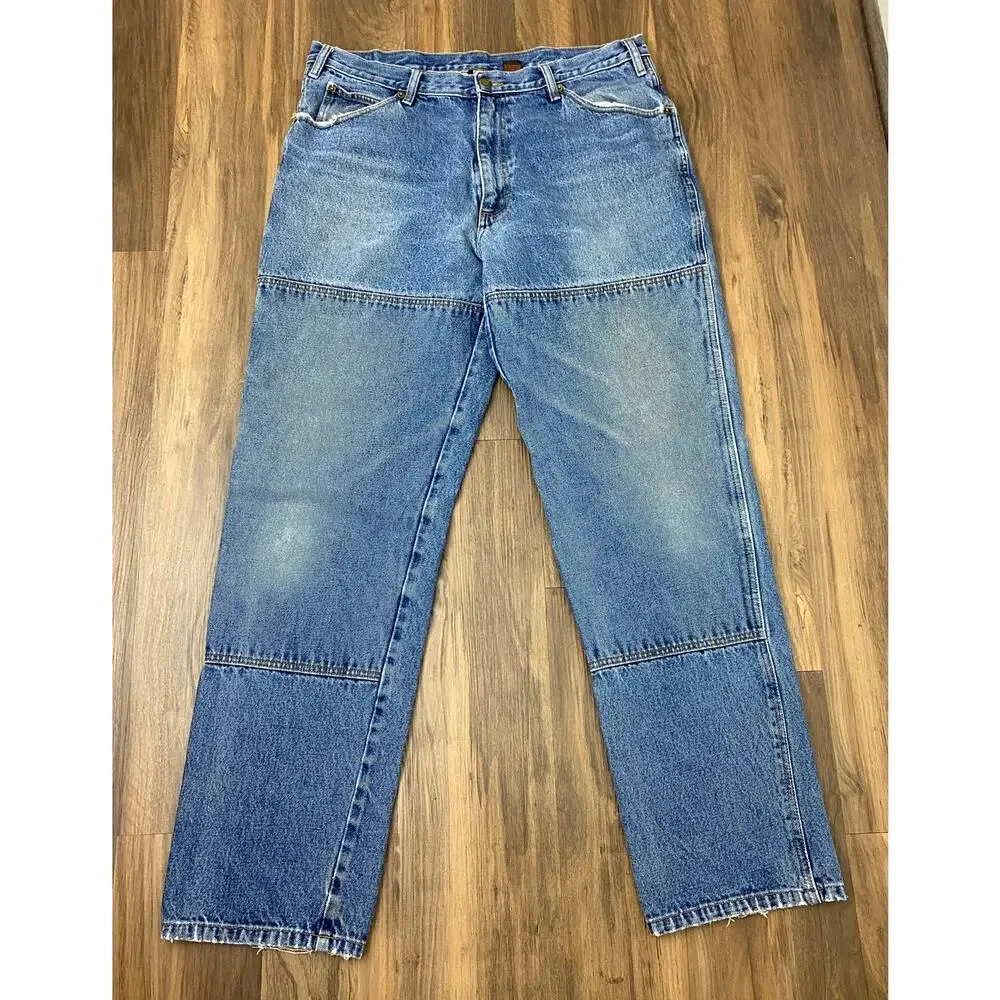 VTG Y2K Men Guide Gear Field Tested Straight Fit double knee carpenter jeans 38